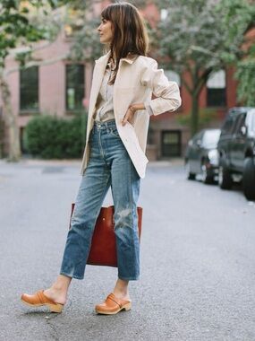 Maguba Leather Clogs in Cognac Brown